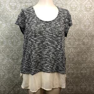 2/$30 Maurices Large Womens Gray Marled Knit Shirttail Blouse